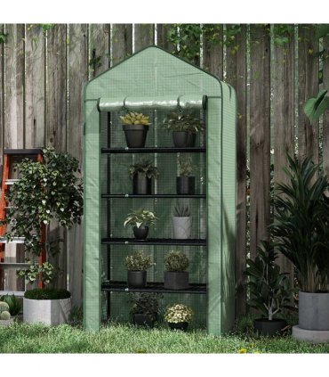 Outsunny Widened Mini Greenhouse 5 Tier Green House, 193H x 90W x 49Dcm, Green