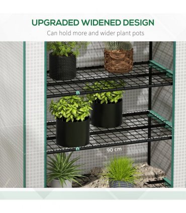Outsunny Widened Mini Greenhouse 5 Tier Green House, 193H x 90W x 49Dcm, White