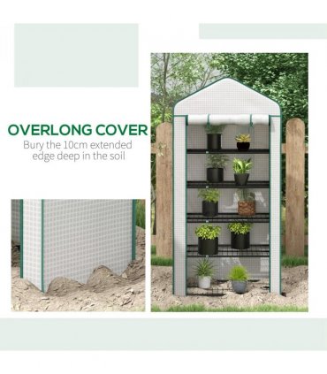 Outsunny Widened Mini Greenhouse 5 Tier Green House, 193H x 90W x 49Dcm, White