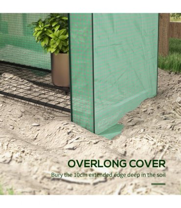 Green Steel Polyethylene 4 Tier Shelves 170H x 120W x 50Dcm Mini Green House