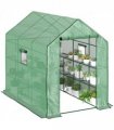 Outsunny Walk-in Outdoor Green House with Door and Mesh Windows, Green