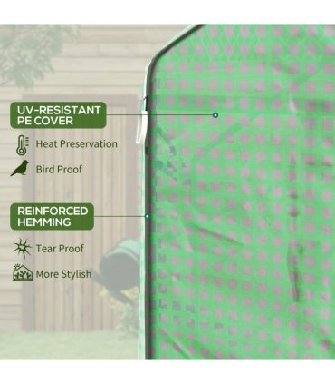 Outsunny Walk-in Outdoor Green House with Door and Mesh Windows, Green