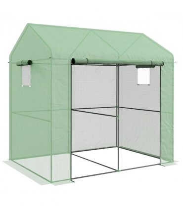 Greenhouse Green Steel Polyethylene resistant cover Mesh windows Steel