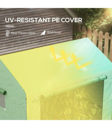 Greenhouse Green Steel Polyethylene resistant cover Mesh windows Steel