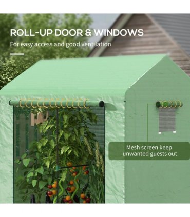 Greenhouse Green Steel Polyethylene resistant cover Mesh windows Steel