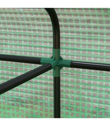Greenhouse Green Steel Polyethylene resistant cover Mesh windows Steel