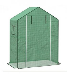 Outsunny PE Greenhouse Cover Replacement with Door and Mesh Windows, Green