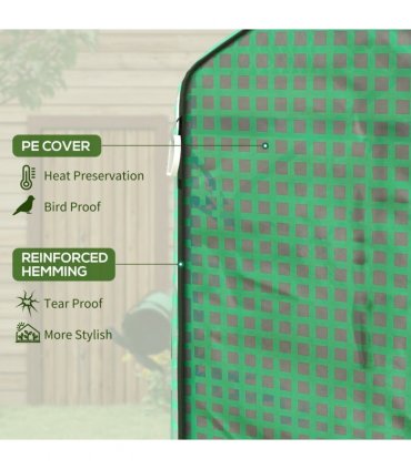 Outsunny PE Greenhouse Cover Replacement with Door and Mesh Windows, Green
