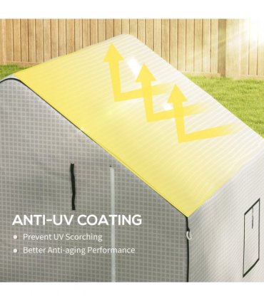 Greenhouse Cover White Polyethylene (PE) 140W x 143D x 190Hcm Outsunny Walk-in