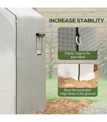 Greenhouse Cover White Polyethylene (PE) 140W x 143D x 190Hcm Outsunny Walk-in