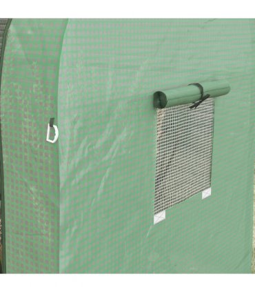 Outsunny Tomato Greenhouse with 2 Roll-up Doors and 4 Mesh Windows, Green