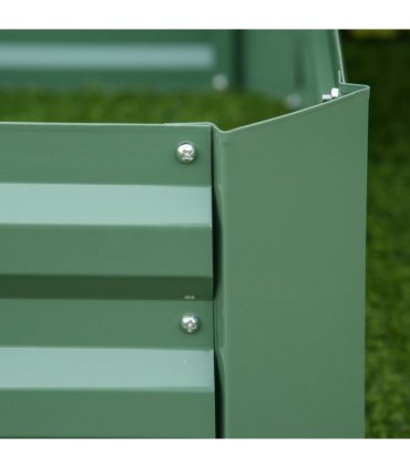 Outsunny Set of 2 Raised Garden Bed Galvanised Planter Box Easy Setup Green