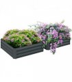 Outsunny Set of 2 Raised Garden Bed Galvanised Planter Box Easy Setup Dark Grey