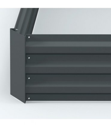 Outsunny Set of 2 Raised Garden Bed Galvanised Planter Box Easy Setup Dark Grey