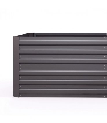Outsunny Galvanised Steel Outdoor Raised Bed w/ Reinforced Rods, Dark Grey