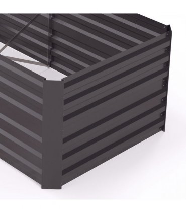 Outsunny Galvanised Steel Outdoor Raised Bed w/ Reinforced Rods, Dark Grey