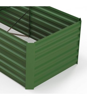 Outsunny Galvanised Steel Outdoor Raised Bed w/ Reinforced Rods, Green