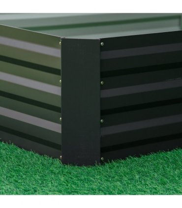 Outsunny Galvanised Raised Garden Bed Metal Planter Box with Open Bottom, Grey