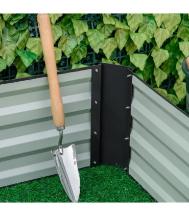 Outsunny Galvanised Raised Garden Bed Metal Planter Box with Open Bottom, Grey