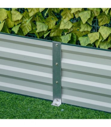 Outsunny Galvanised Raised Garden Bed Metal Planter Box with Open Bottom, Green