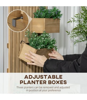 Outsunny Wooden Garden Planters with Trellis Wall-mounted Raised Garden Bed