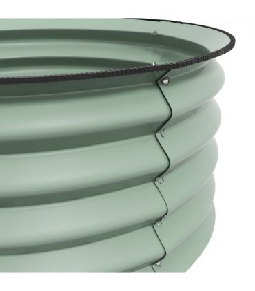 Outsunny Set of 2 Raised Garden Bed Metal Planter Box with Safety Edging, Green