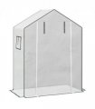 Outsunny PE Greenhouse Cover Replacement with Door and Mesh Windows, White