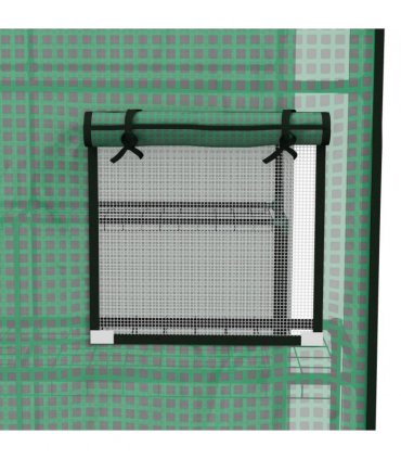 Outsunny Walk-in Greenhouse Cover Replacement with Door and Mesh Windows, Green