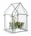 Steel, Plastic Clear 90L x 90W x 145Hcm Small Greenhouse with 2 Zipped Doors