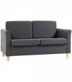HOMCOM Double Seat Sofa Linen Upholstery Loveseat Couch w/ Armrests, Dark Grey