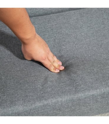 HOMCOM Modern 2-Seater Sofa Upholstery Couch with Rubber Wood Legs Dark Grey