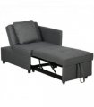 HOMCOM Folding Sleeper Sofa Bed Chair with Pillows, Pocket, Grey
