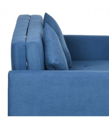 HOMCOM 2 Seater Sofa Bed Convertible Bed Settee w/ 2 Cushions Storage Blue