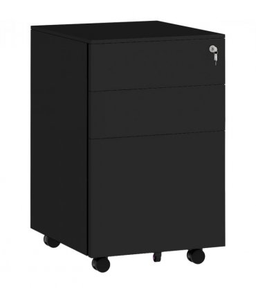 Vinsetto Steel File Cabinet with Lock Hanging Bar for Letter A4 Legal Size Black