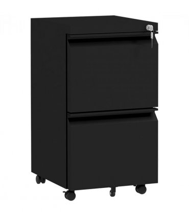 Vinsetto Steel File Cabinet with Lock Hanging Bar for Letter A4 Legal Size Black
