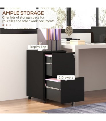 Steel Black file Cabinet with Lock and Hanging Bar for Letter A4 Legal Size