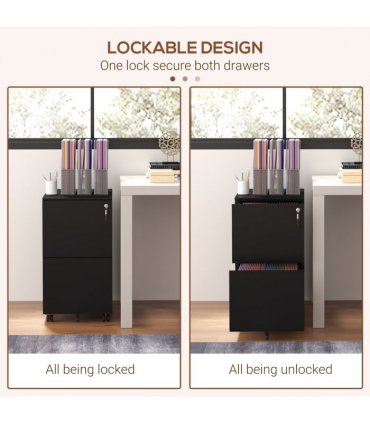 Steel Black file Cabinet with Lock and Hanging Bar for Letter A4 Legal Size