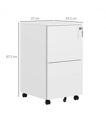 Vinsetto Steel File Cabinet with Lock and Hanging Bar for Letter A4 Legal Size