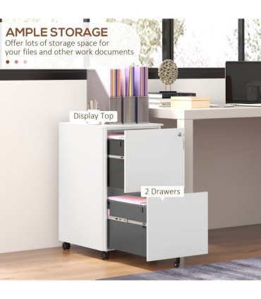 Vinsetto Steel File Cabinet with Lock and Hanging Bar for Letter A4 Legal Size