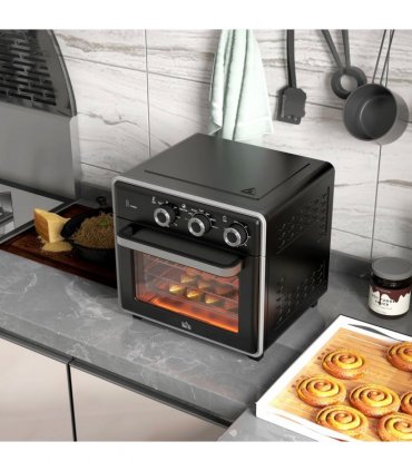 HOMCOM Air Fryer Oven 20L Mini Oven Countertop Convection Oven 1400W Black