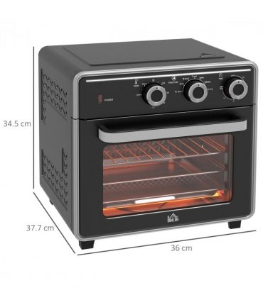 HOMCOM Air Fryer Oven 20L Mini Oven Countertop Convection Oven 1400W Black