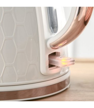 Kitchen Set Cream 1.7L Kettle & 2 Slice Toaster Honeycomb Design Stylish