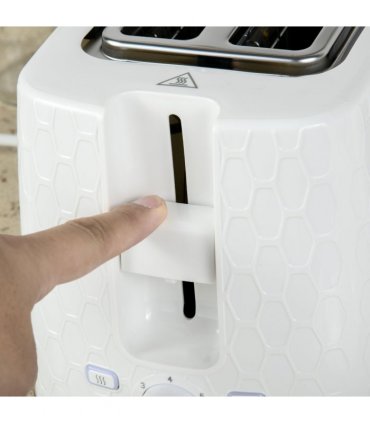 Kitchen Set Cream 1.7L Kettle & 2 Slice Toaster Honeycomb Design Stylish