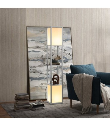 Shelf Floor Lamp Light Grey 42x19x30cm Dual Light Living Room Bedroom