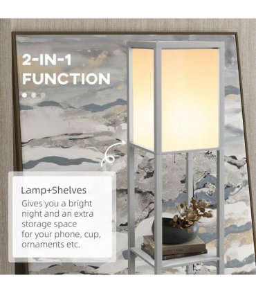 Shelf Floor Lamp Light Grey 42x19x30cm Dual Light Living Room Bedroom