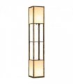 HOMCOM Shelf Floor Lamp with Dual Light, for Living Room, Bedroom, Brown