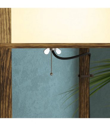 HOMCOM Shelf Floor Lamp with Dual Light, for Living Room, Bedroom, Brown