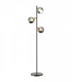 Floor Lamp Grey Glass Global Shade 3 Light 162cm Powder Coated Metal Frame