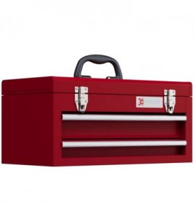 Metal Red 46L x 24W x 22H cm 2 Drawer Tool Chest with Ball Bearing Slide Drawers