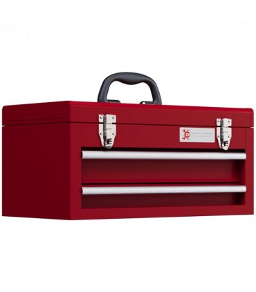 Metal Red 46L x 24W x 22H cm 2 Drawer Tool Chest with Ball Bearing Slide Drawers